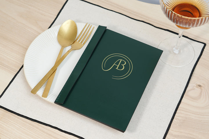 Custom Leather Restaurant Menu with Debossed Logo
