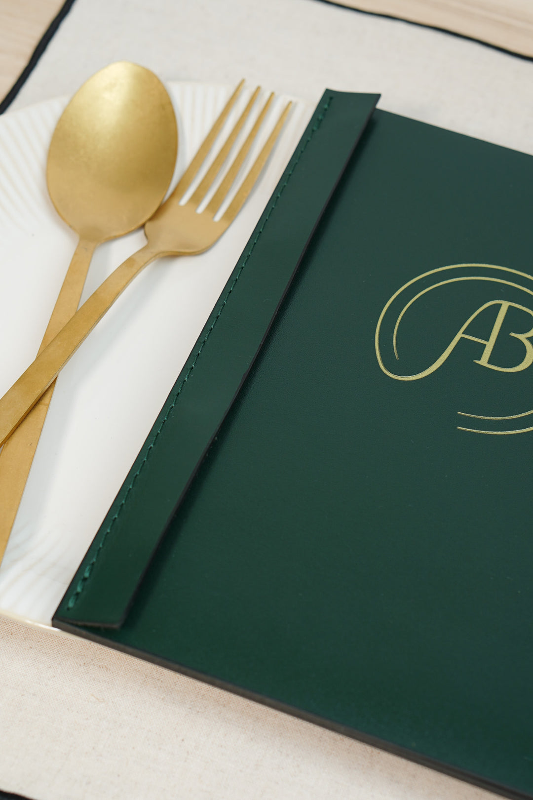 Custom Leather Restaurant Menu with Debossed Logo