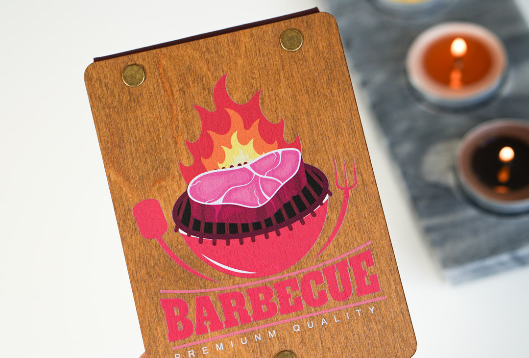 UV Printed Wooden QR Code Menu Sign | Custom Table QR Menu for Cafe & Restaurant | Wooden Table Display