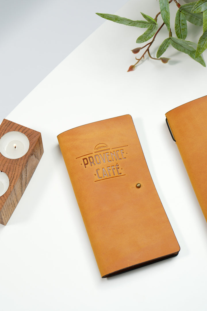 Personalized Leather Check Holder: Restaurant Bill Presenter