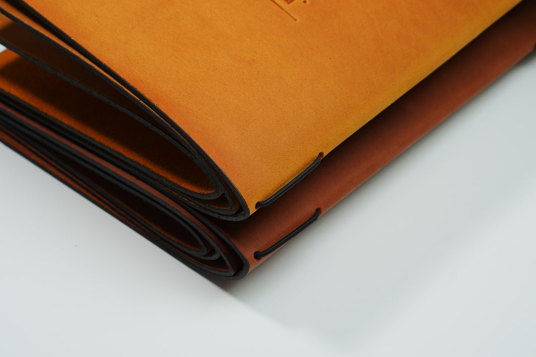 Vintage Leather Restaurant Menu Folder with Embossed Logo