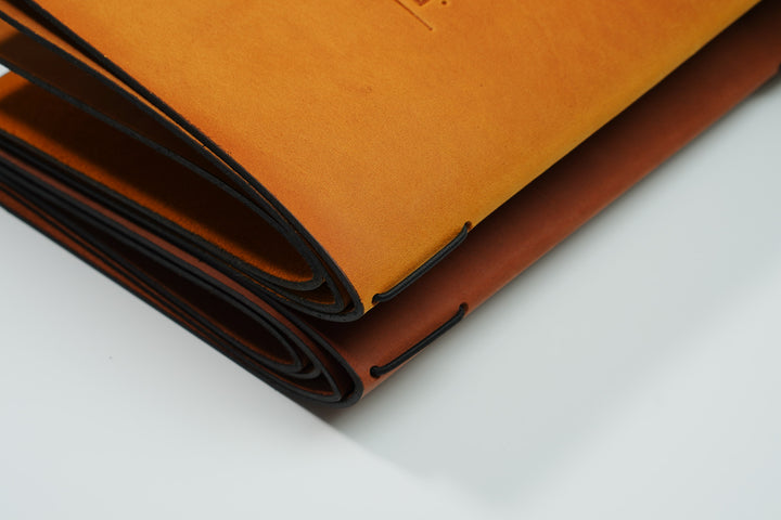 Vintage Leather Restaurant Menu Folder with Embossed Logo