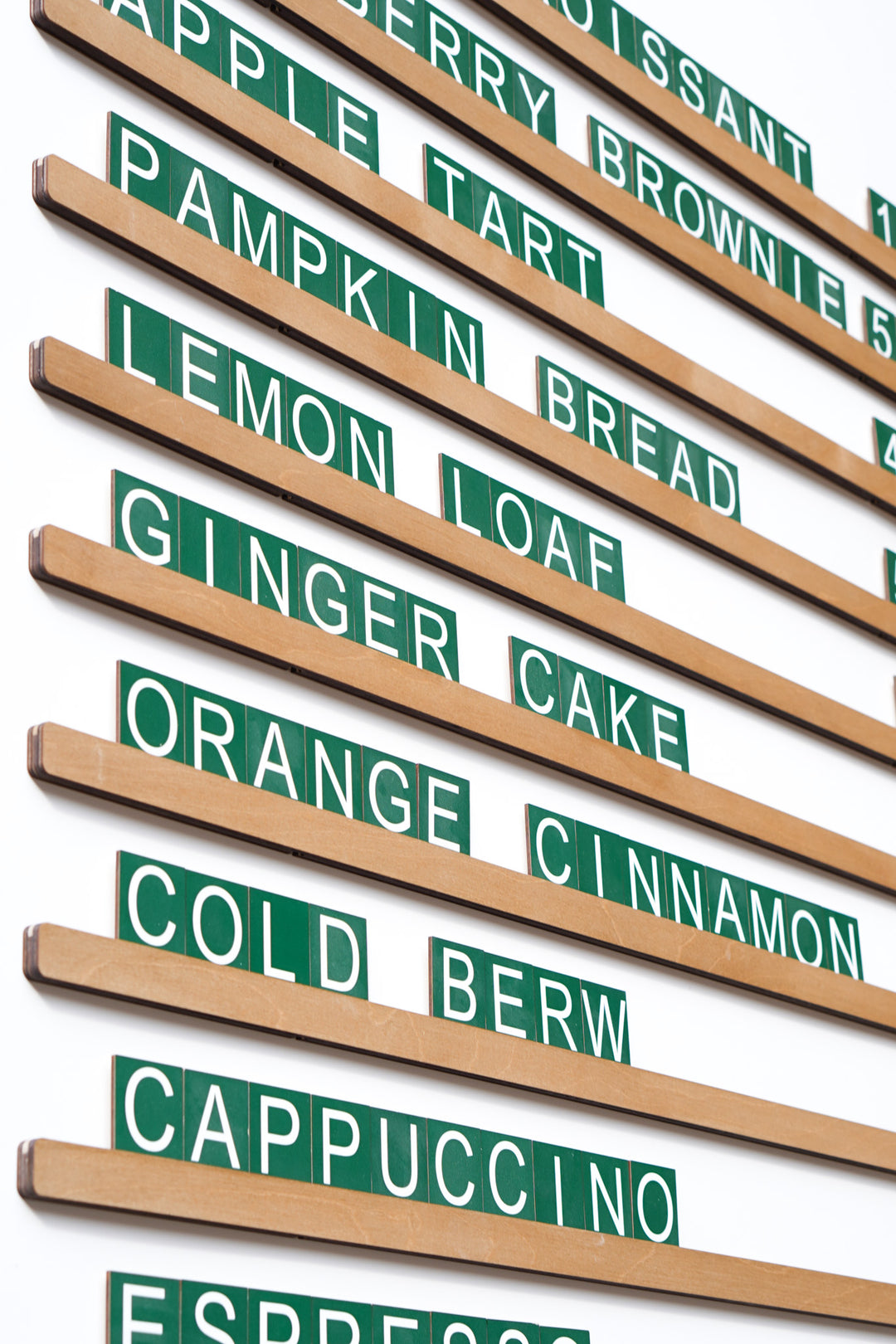 Wall Menu Board with Wooden Rails & Changeable Letters
