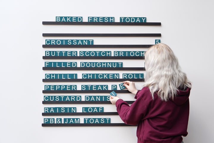 Wooden Letter Board Menu, Changeable Letter Rails for Restaurant Decor