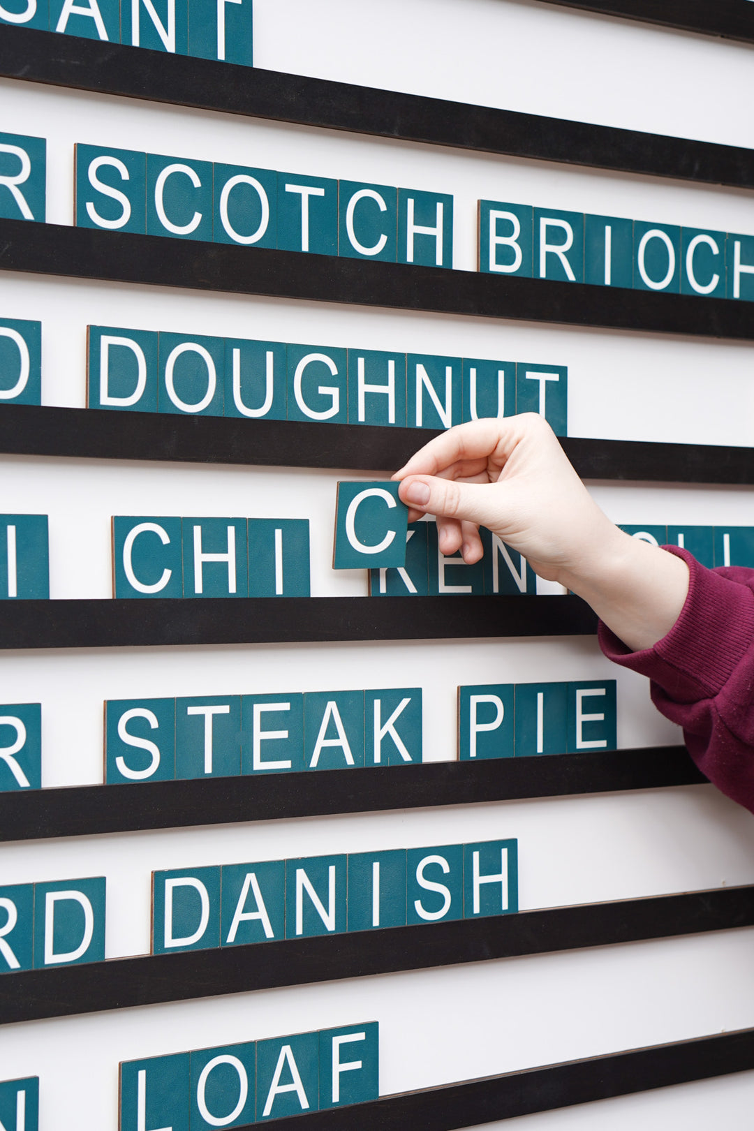 Wooden Letter Board Menu, Changeable Letter Rails for Restaurant Decor
