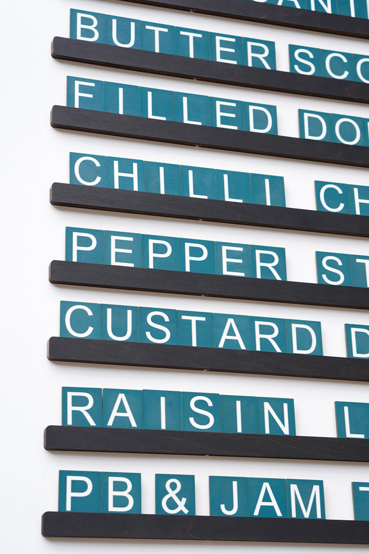 Wooden Letter Board Menu, Changeable Letter Rails for Restaurant Decor