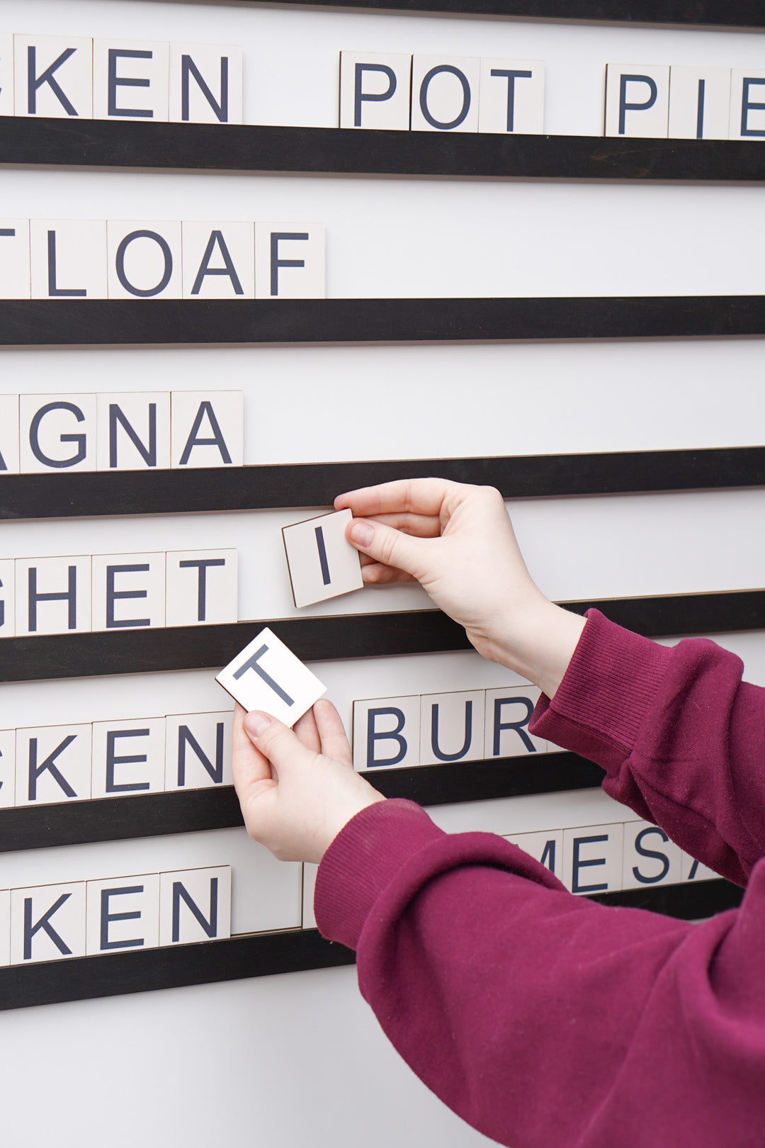 Wall menu For Cafe, Changeable Letter Restaurant Menu