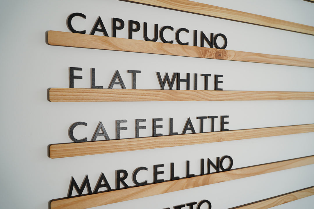 Wood Menu Rail: Changeable Letter Board for Cafe, Barbershop