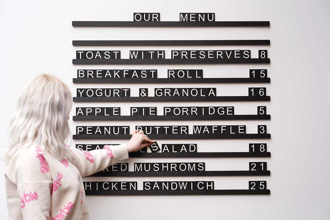 Wooden Menu Board, Changeable Wall Menu Sign for Restaurant and Cafe Decor