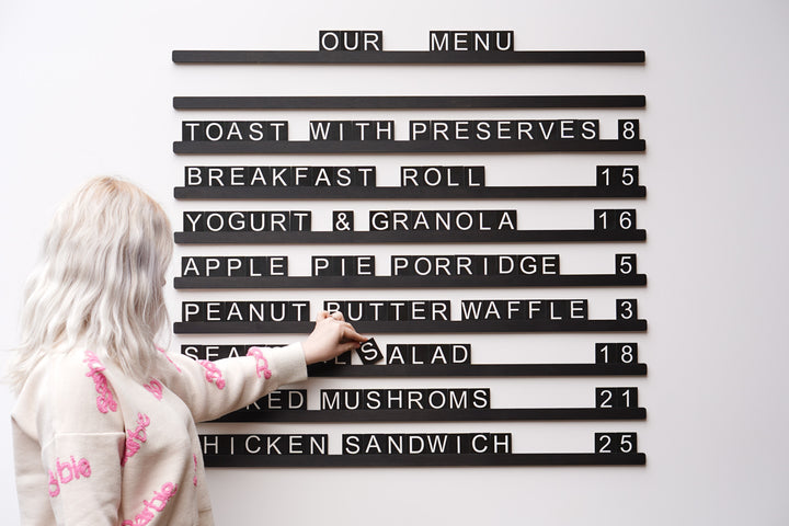 Wooden Menu Board, Changeable Wall Menu Sign for Restaurant and Cafe Decor