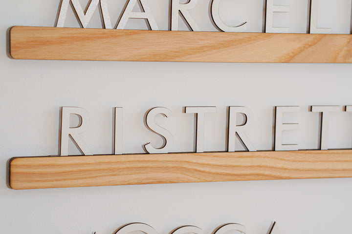Wall Mounted Menu Board: Wooden Letter Rails for Cafe