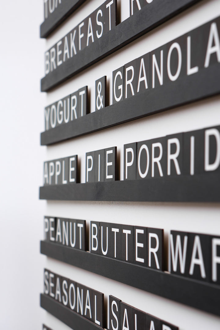 Wooden Menu Board, Changeable Wall Menu Sign for Restaurant and Cafe Decor