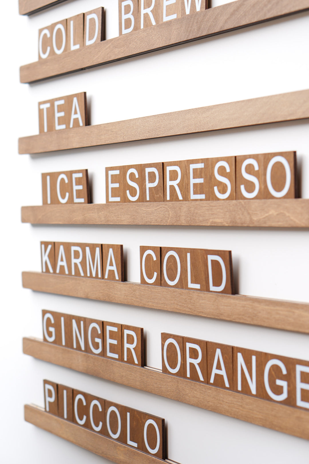 Wooden Wall Menu For Coffee Shop, Changeable Letter for Restaurant Decor, Cafe Price List