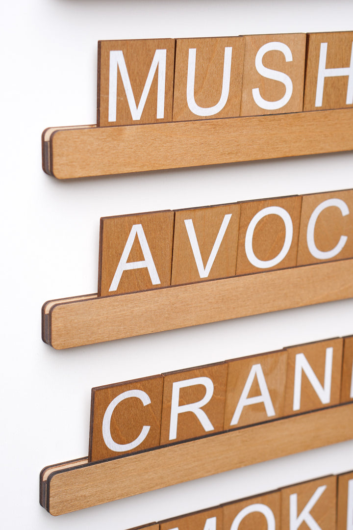 Wooden Wall Menu Board, Scandi Style Cafe Price List, Restaurant Menu Display