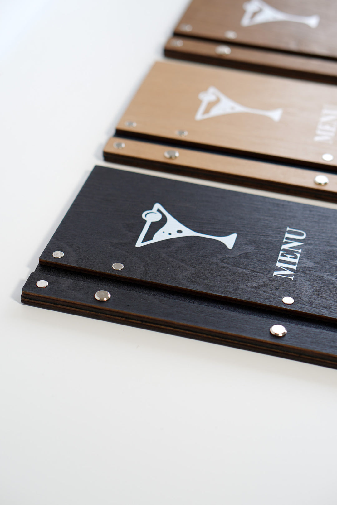 Wooden Wine Menu Holder, Slim Bar Drink List With Printing
