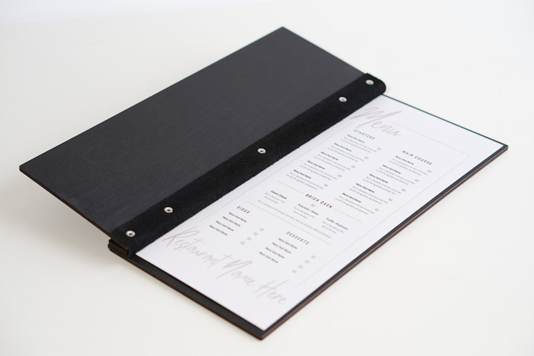 Wooden Wine Menu Holder, Slim Bar Drink List With Printing