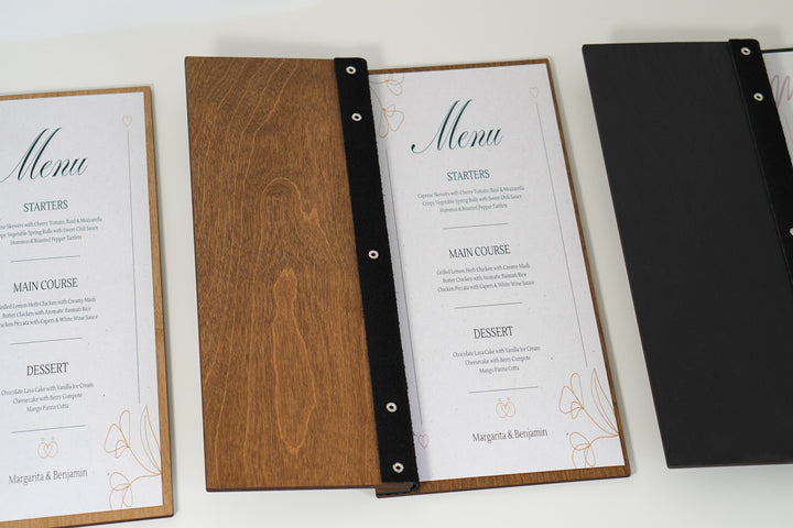 Wooden Wine Menu Holder, Slim Bar Drink List With Printing