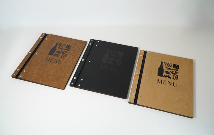 Wood & Leather Restaurant Menu, Wooden Menu Holder