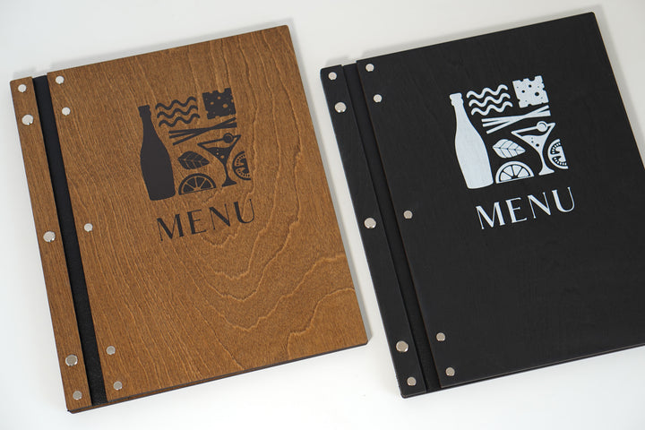 Wood & Leather Restaurant Menu, Wooden Menu Holder