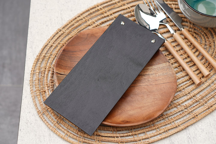 Custom Leather Menu Cover: Wooden Restaurant Menu Holder