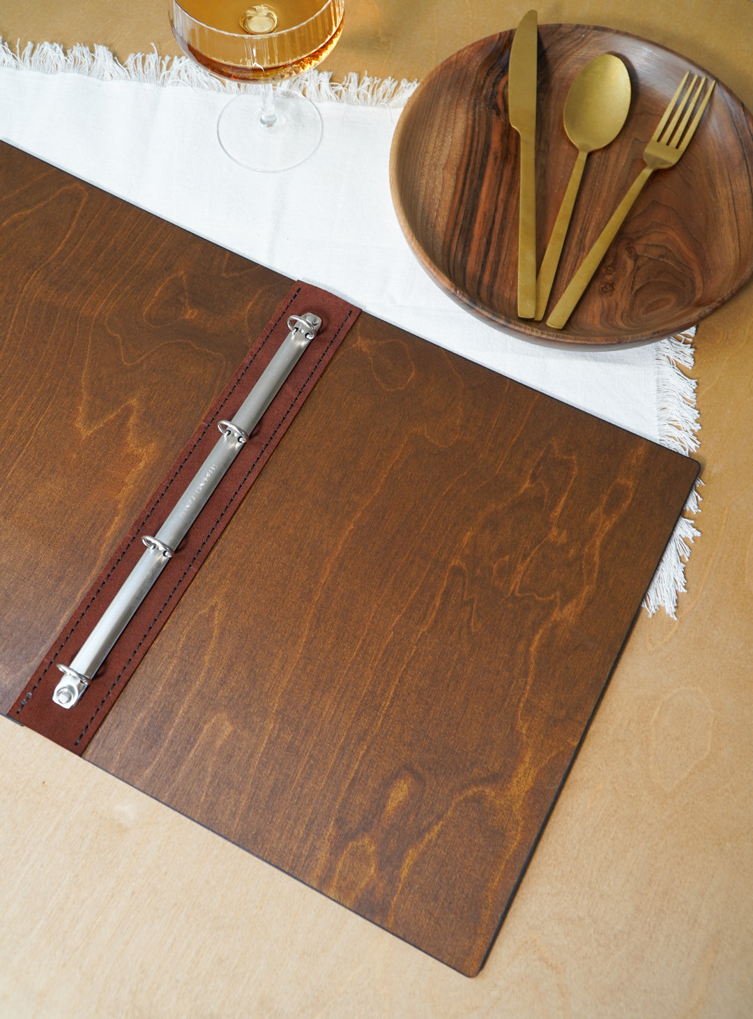 Engraved Restaurant Wooden Menu Cover