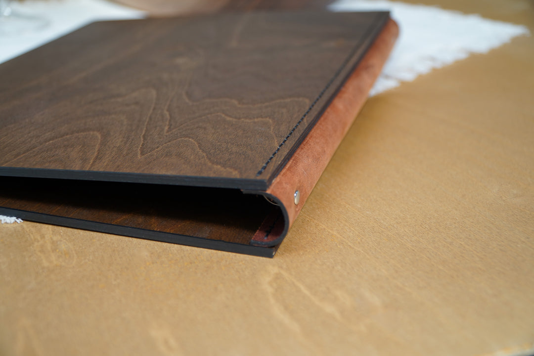 Engraved Restaurant Wooden Menu Cover