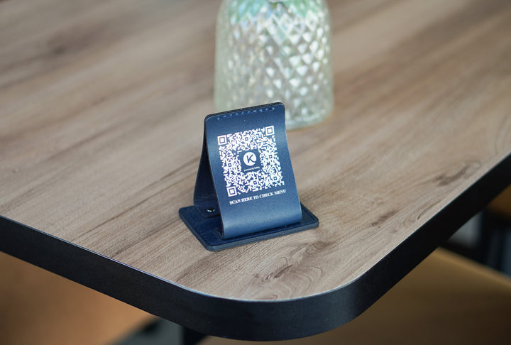 Tabletop QR Code Menu Sign, Touchless Menu sign