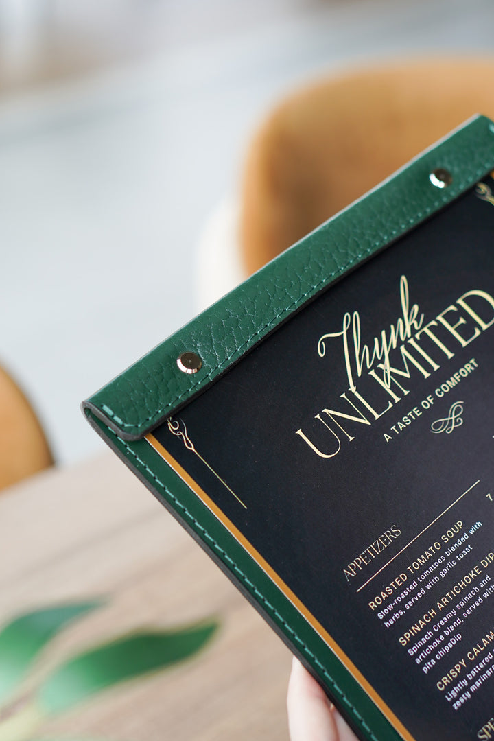 Restaurant Menu Holder, Custom Drink List with logo