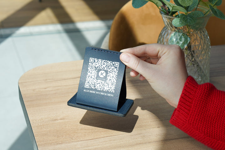 Tabletop QR Code Menu Sign, Touchless Menu sign