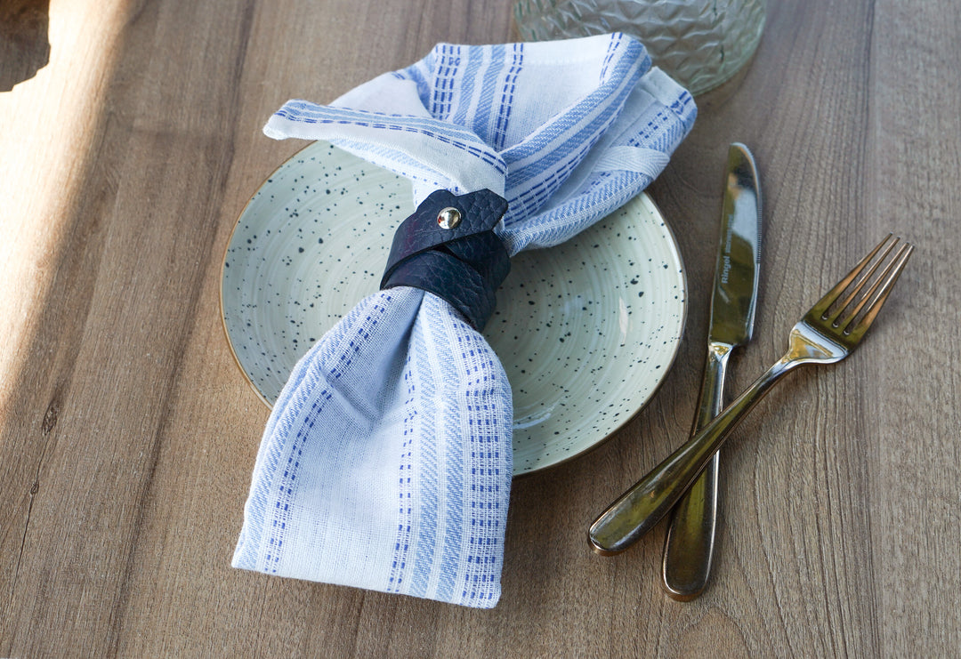 Leather Napkin Rings, Personalized Table Decor for Restaurant
