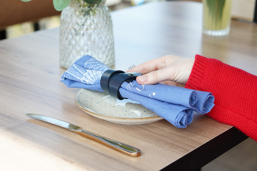 Leather Napkin Rings, Personalized Table Decor for Restaurant