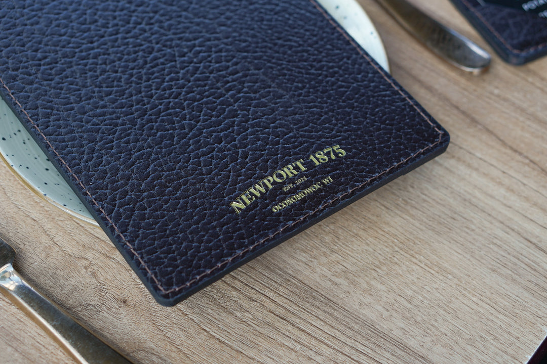 Leather Restaurant Menu Holder, Custom Cafe Hotel Bar Drink List
