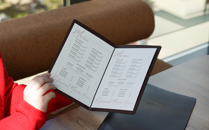 Leather Restaurant Menu Folder, Custom Cafe Hotel Bar Menu Book