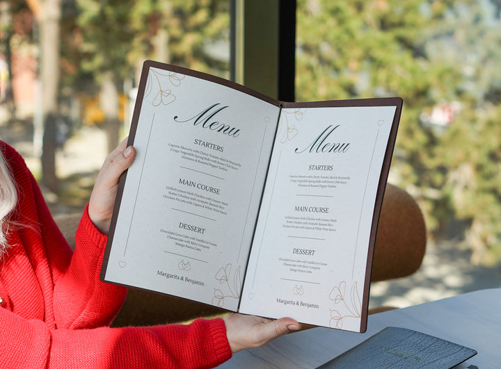 Leather Restaurant Menu Folder, Custom Cafe Hotel Bar Menu Book
