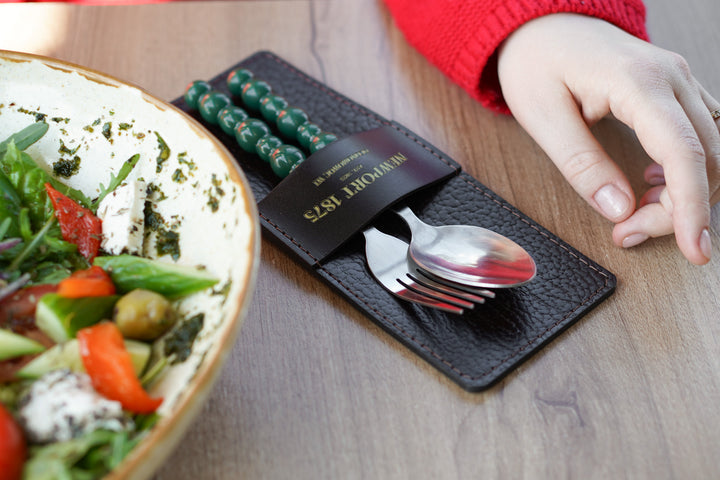 Leather Cutlery Holder for Restaurant, Bar & Cafe, Personalized Leather Cutlery Pouch