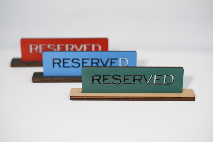 Wooden Reserved Table Sign: Restaurant Decor