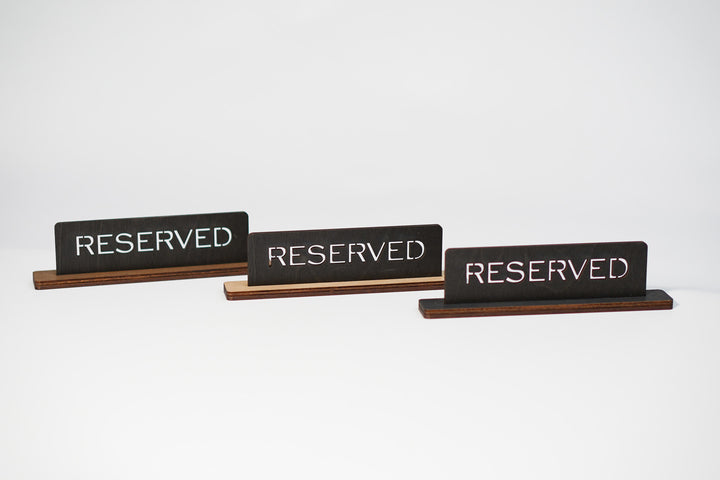 Wooden Reserved Table Sign: Restaurant Decor