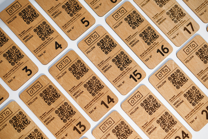 Custom Wood QR Code Menu Sign: Restaurant Cafe Plywood