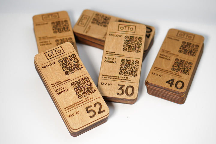 Custom Wood QR Code Menu Sign: Restaurant Cafe Plywood