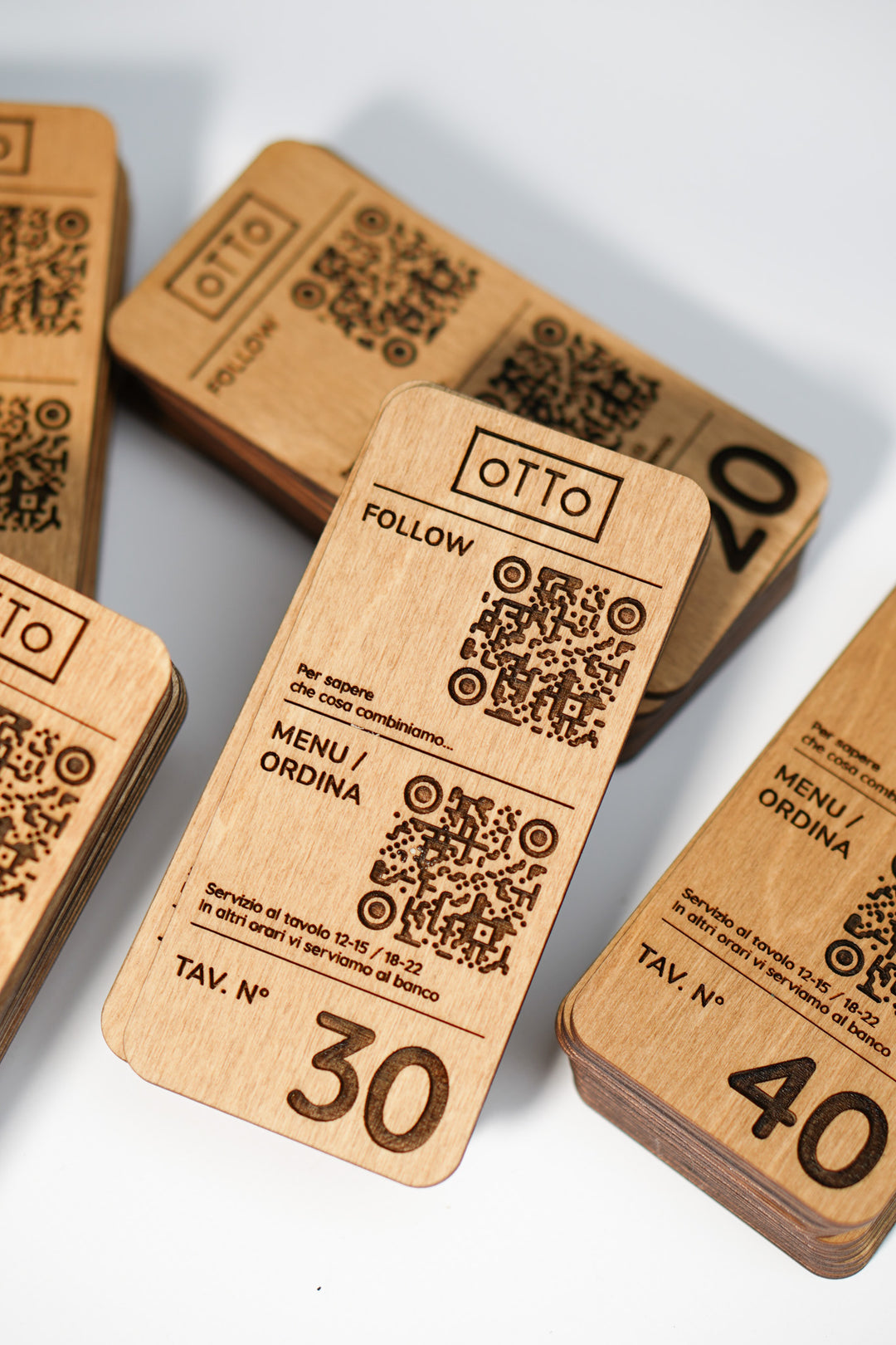 Custom Wood QR Code Menu Sign: Restaurant Cafe Plywood