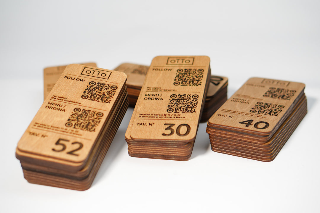 Custom Wood QR Code Menu Sign: Restaurant Cafe Plywood