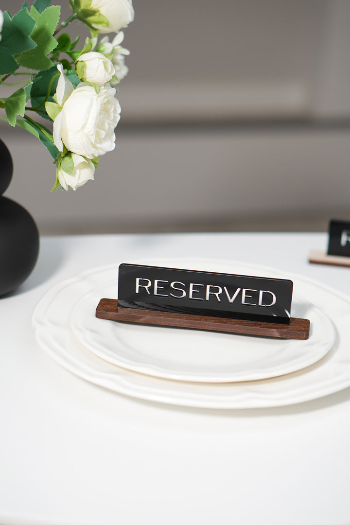 Custom Acrylic Reserved Table Sign: Ashwood Restaurant Decor