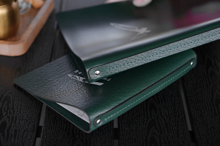 Custom Full-Grain Leather Menu Cover, Restaurant Cafe Binder Holder