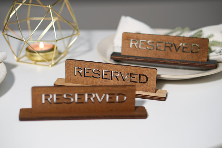 Wooden Reserved Table Sign: Restaurant Decor
