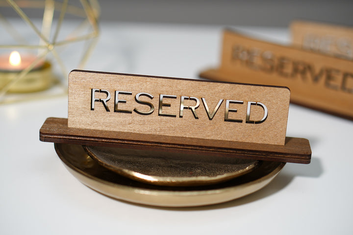 Wooden Reserved Table Sign: Restaurant Decor