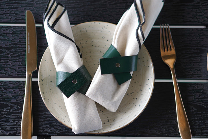 Custom Leather Napkin Rings, Wedding Table Accessories