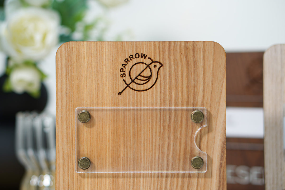 Engraved Ashwood Reserved Table Sign: Custom Restaurant Decor