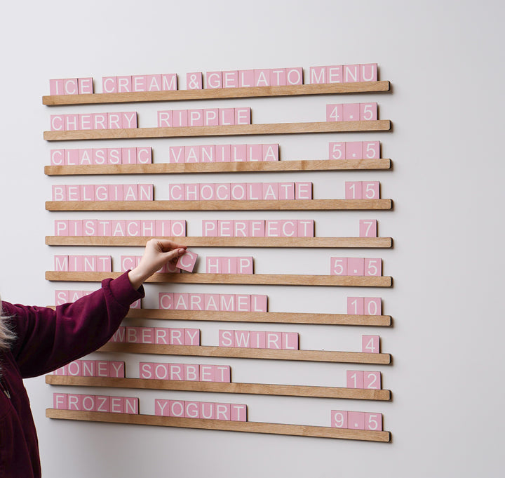 Wooden Wall Menu For Coffee Shop, Pink Cafecito Menu , Changeable Letter for Cafeteria Decor, Cafe Price List