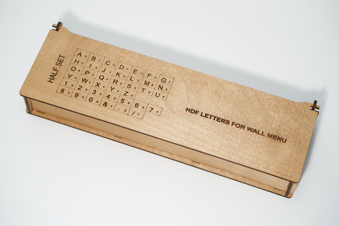 Wall Mounted Menu Board: Wooden Letter Rails for Cafe