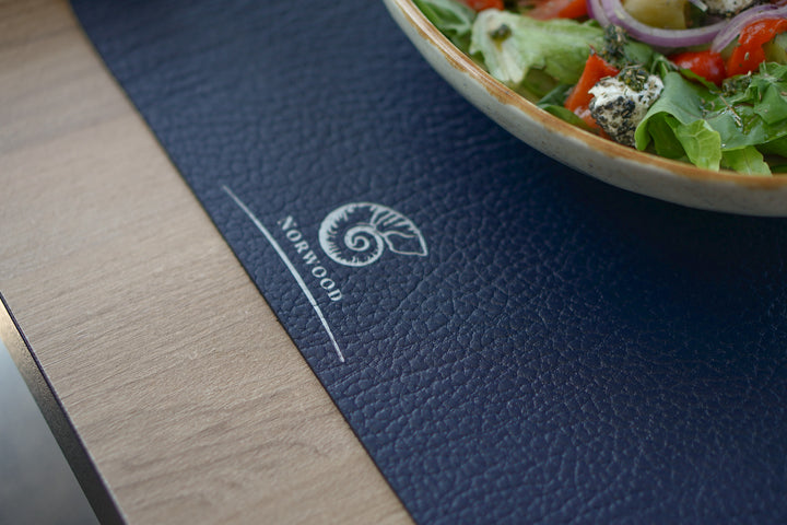 Restaurant Dining Table Mat with Logo, Handmade Leather Placemats